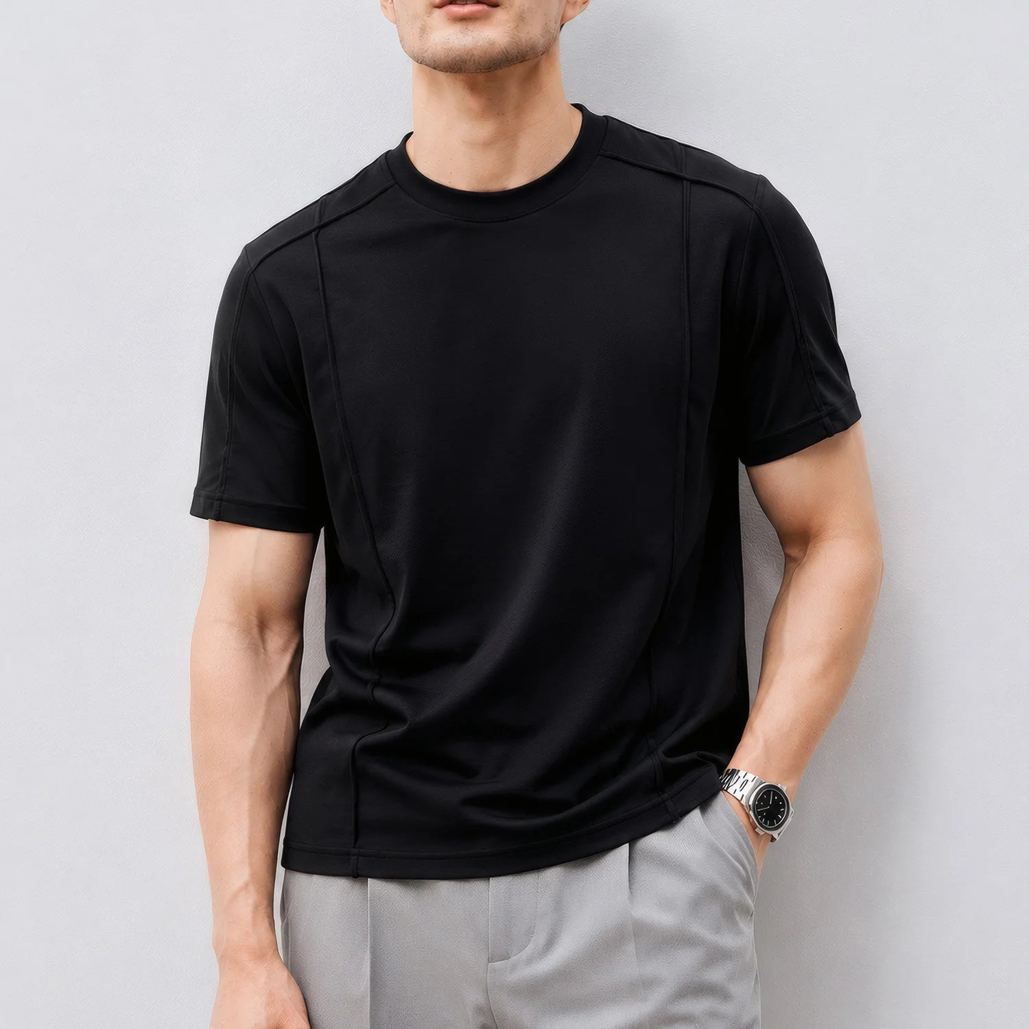 Summer Cool Fashion Tshirt Men's Splice Fashion Loose Casual Short Sleeve T-shirts Commute T Shirts Tops