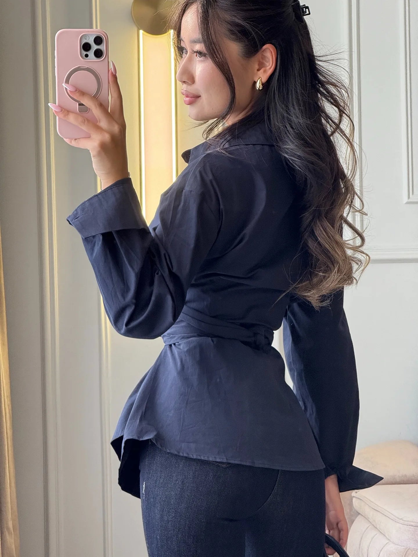 Silk Tie Blouse