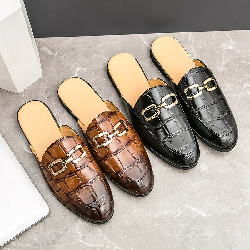 Men’s Patent Leather Mules – British Yuppie Style