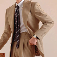 Italian Suit Set Men Four Season Casual Suit Formal Two-piece Set Excl Belt Wedding Business Coat Social Banquet Tuxedo Costume