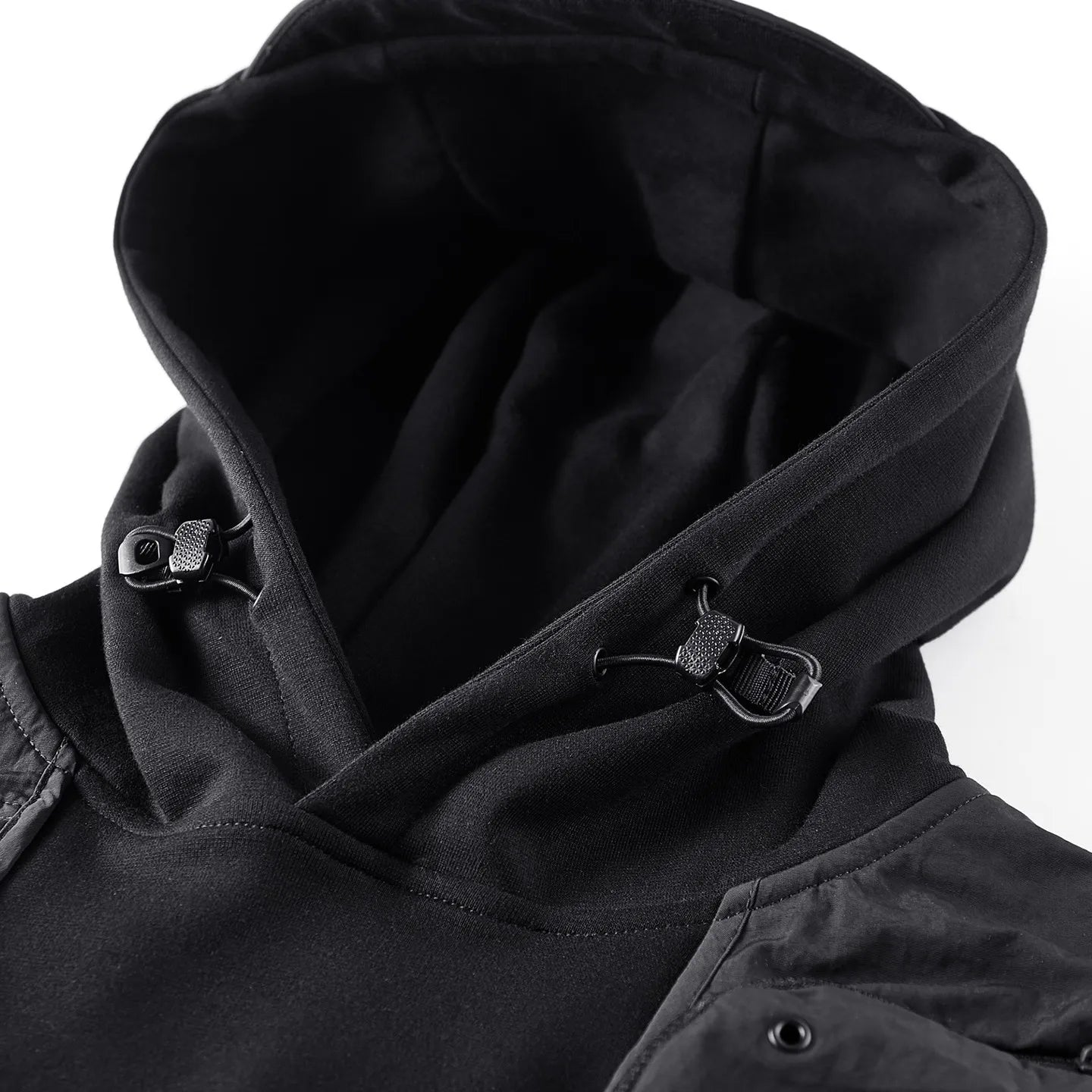 Men's Techwear Fake Two-Piece Hoodie 2025 Autum Harajuku Tactical Functional  Pullover Streetwear Hooded Sweatshirt Tops Black
