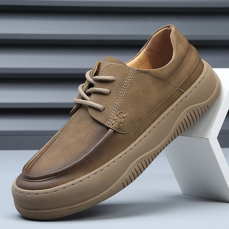 Men Hollowed Out Derby Shoes Made of Genuine Leather Breathable Comfortable Retro Versatile Classic Men Business Leather Shoes