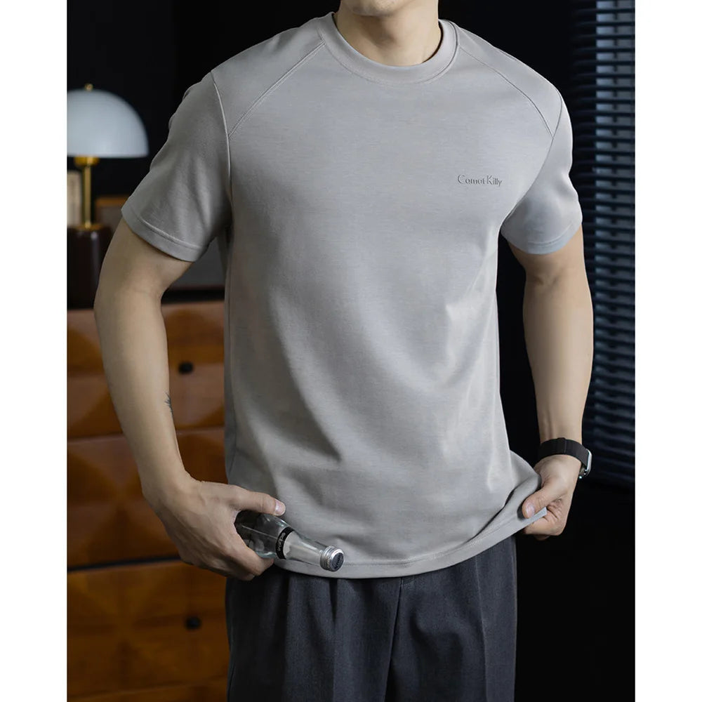 High Quality Short Sleeve T Shirt Men's Natural Linen Cotton Casual Fashion Sports T-Shirt Man Summer Breathable Tshirt