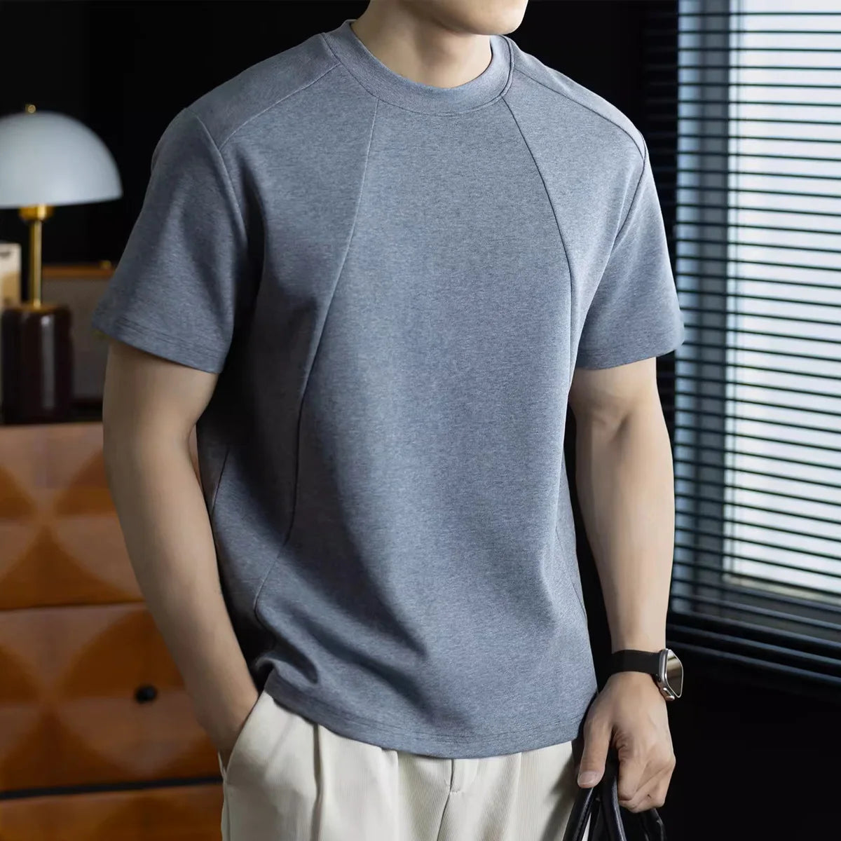 High Quality T Shirt Men's Summer Fashion Casual Short Sleeve Breathable Cool Commute T-shirt Top Korean Streetwear Tshirt