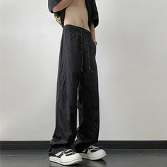 2025 New Mesh Breathable Gym Cargo Pants Hombre Functional Zipper Pocket Outdoor Trousers Casual Drape Straight Baggy Sweatpants