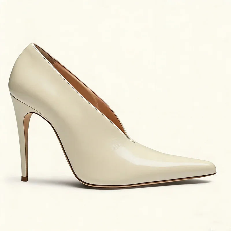 Pointed toe stiletto pump in zebra print suede