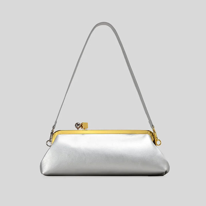Frame clutch with kiss lock in luxury style
