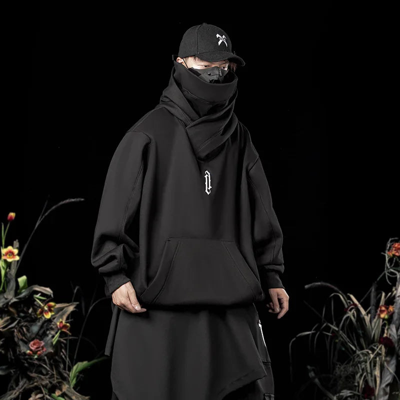 11 BYBB'S DARK 2026 Double Neckline Hoodie Techwear Harajuku Men Hoodies Hip Hop Streetwear Pullover Sweatshirts Oversize