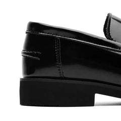 Men's British Style Black Patent Leather Slip-On Loafers Business Casual Shoes Formal Dress Shoes with Metal Buckle 2026