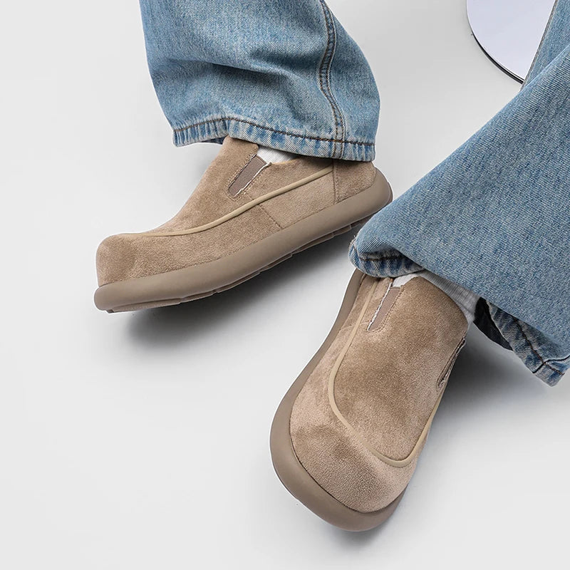 Men Loafers Faux Suede Flat Bottom Comfortable Breathable Daily Casual Men Shoes Size 38-46