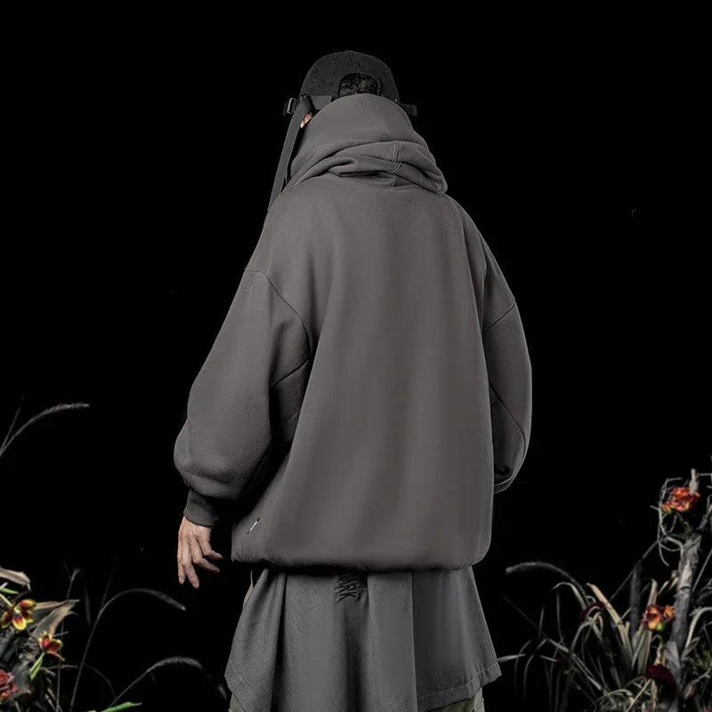 11 BYBB'S DARK 2026 Double Neckline Hoodie Techwear Harajuku Men Hoodies Hip Hop Streetwear Pullover Sweatshirts Oversize