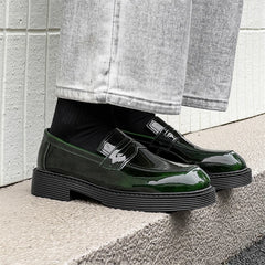 Hight Quality Spring New Classic British Business Casual Style Patent Leather Loafers For Men's Hombre Height Increasing Shoes