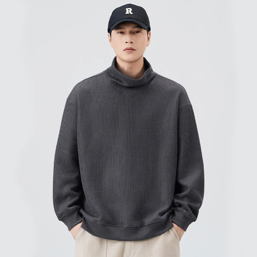Men Loose Casual Stand Collar Pullover Sweatshirts Man Streetwear Fashion Cityboy Sweatshirts Couple Hoodie Coat