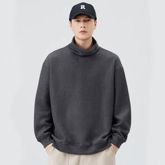 Men Loose Casual Stand Collar Pullover Sweatshirts Man Streetwear Fashion Cityboy Sweatshirts Couple Hoodie Coat