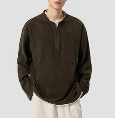 Splice White Edge Tshirt Men American Vintage Fashion Long Sleeve Loose Casual T-shirt Boys Streetwear Hip-hop T Shirt Tops