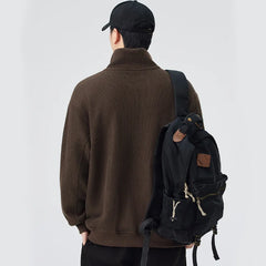 Men Loose Casual Stand Collar Pullover Sweatshirts Man Streetwear Fashion Cityboy Sweatshirts Couple Hoodie Coat