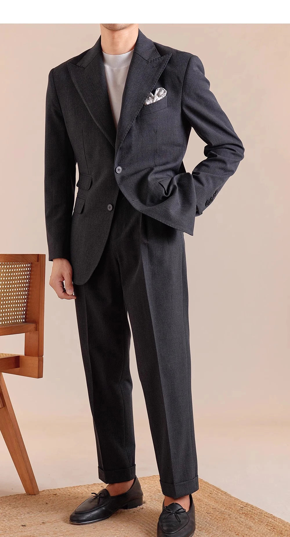 Italian Suit Set Men Four Season Casual Suit Formal Two-piece Set Excl Belt Wedding Business Coat Social Banquet Tuxedo Costume