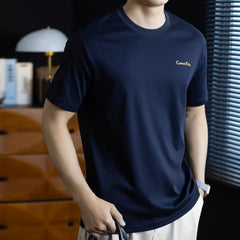 Summer Pure Cotton T Shirt Men Fashion Loose Casual Short Sleeve Breathable Cool Commute T-shirt Top Korean Streetwear Tshirt