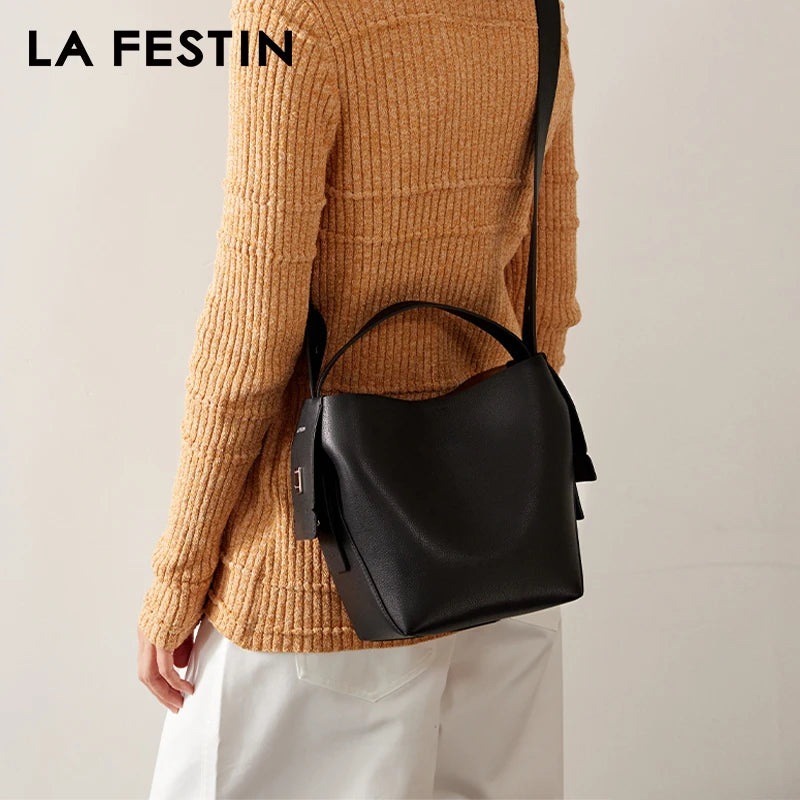 LA FESTIN Leather Bucket Bag