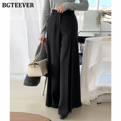 Wide-leg loose suit pants with pockets in elegant fit