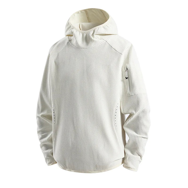 Man Outdoor Mountain Series Men's Hooded Long-Sleeve T-Shirt: Moisture-Wicking, Quick-Dry Thumb Hole, Breathable