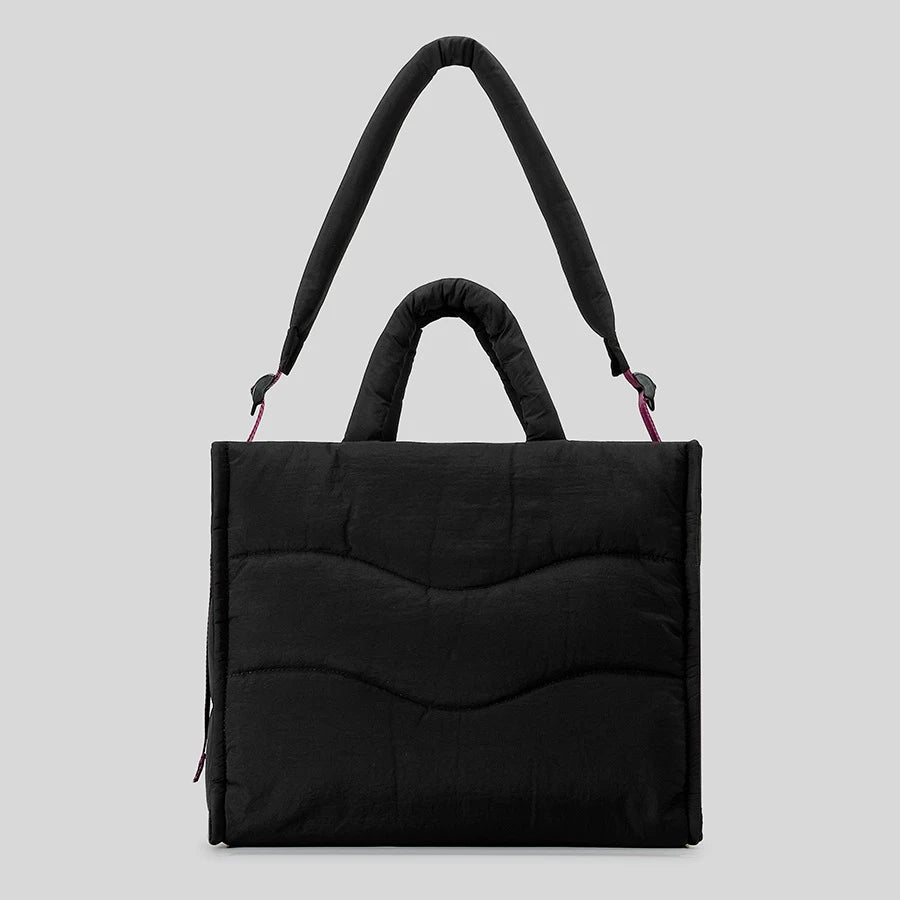Puffer quilted oversized tote in nylon for winter