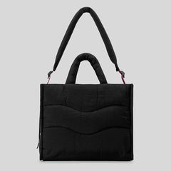 Puffer quilted oversized tote in nylon for winter