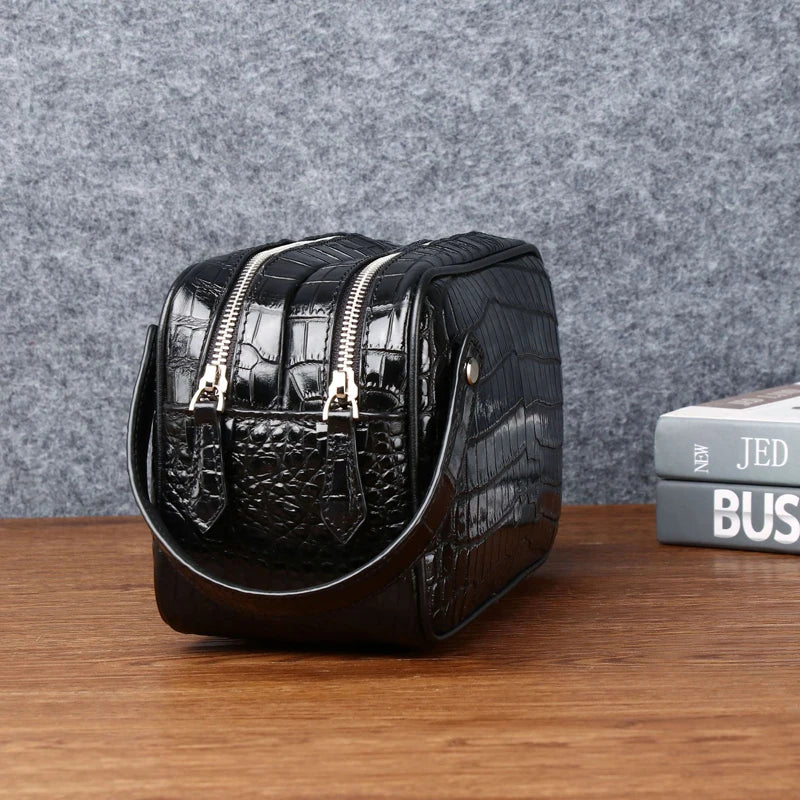 Genuine Leather alligator pattern large capacity men's briefcase bag Real cowhide bag fashion men's bag Clutch bag