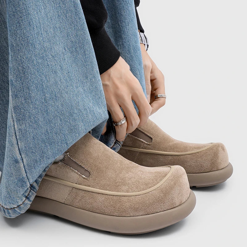 Men Loafers Faux Suede Flat Bottom Comfortable Breathable Daily Casual Men Shoes Size 38-46