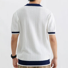 Polo Shirt Men Summer Ice Silk Short Sleeve Business Casual Vintage Knitted T-shirt Man Korean Streetwear Fashion T Shirts Tops