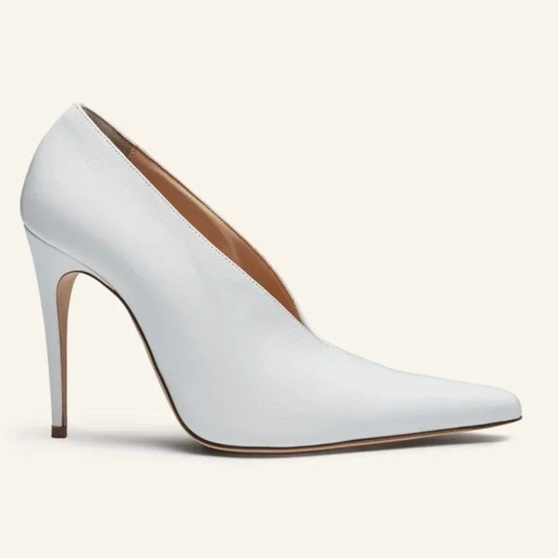 Pointed toe stiletto pump in zebra print suede