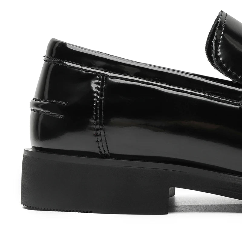 men's Black Patent Leather Loafers with Metal Buckle Slip On Formal Shoes Office Work Casual Streetwear Fashion Trainers 2026 Ne