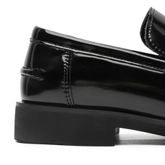 men's Black Patent Leather Loafers with Metal Buckle Slip On Formal Shoes Office Work Casual Streetwear Fashion Trainers 2026 Ne
