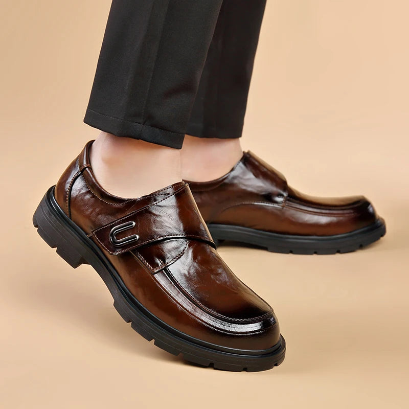 Men Loafers PU Solid Color Business Casual Men Shoes Size 38-46