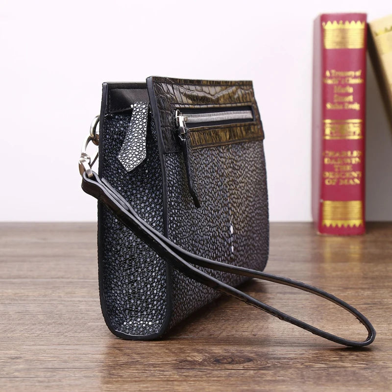 Spring 2024 New Men's Clutch Bag High-quality Genuine Leather Envelope Clutch Bag Large Capacity Men's Bag