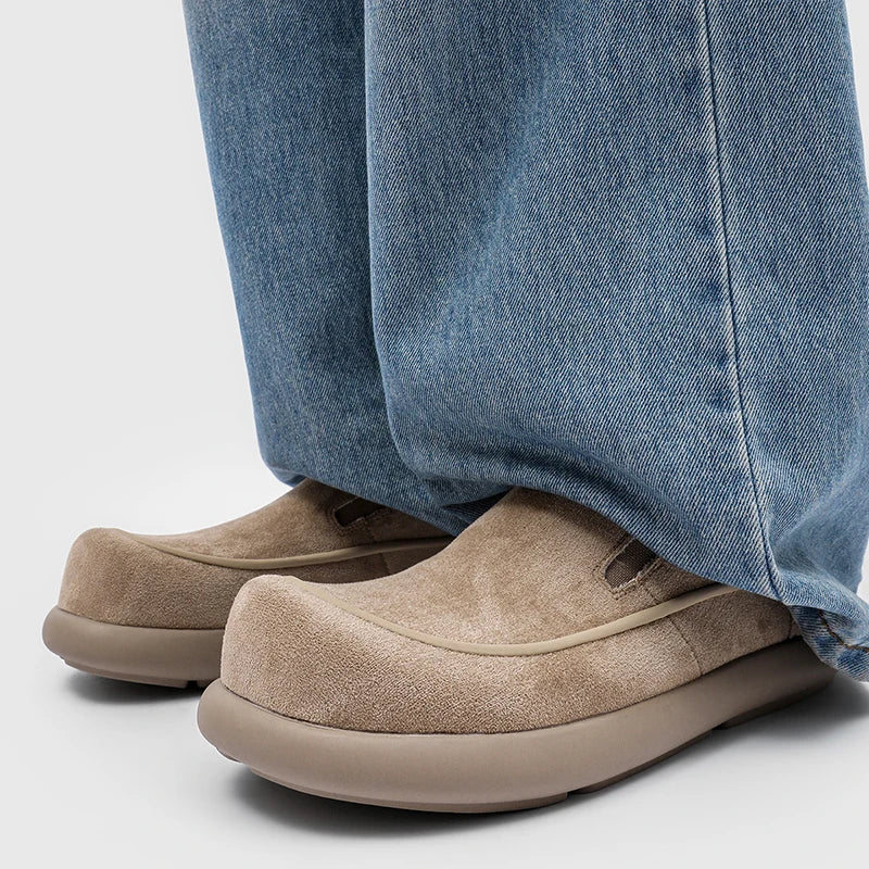 Men Loafers Faux Suede Flat Bottom Comfortable Breathable Daily Casual Men Shoes Size 38-46