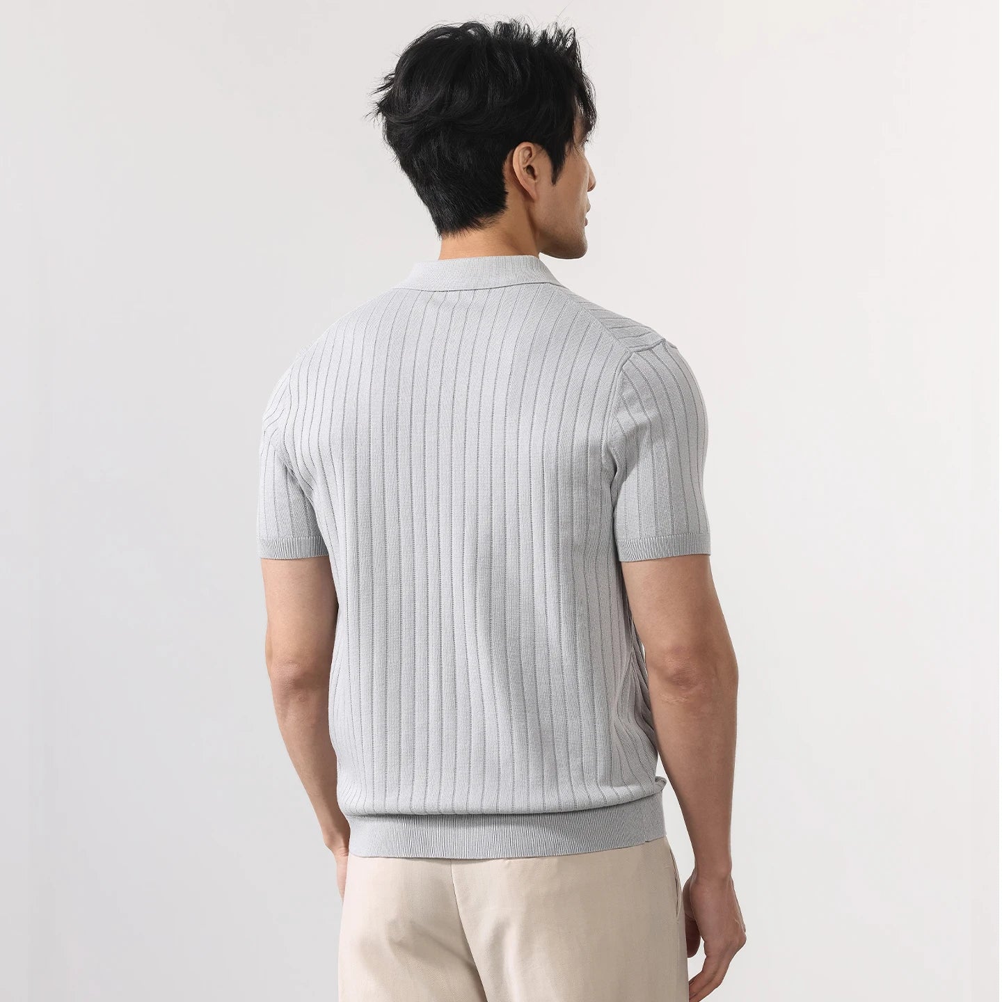 Men Summer Business Casual Fashion Vintage Short Sleeve Knitted Polo Shirt Male Commuter Sweater T-shirt Tees Tops