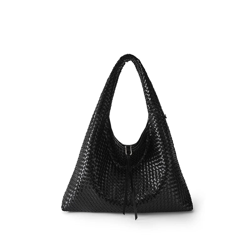 Woven Y2K oversized tote in luxury style