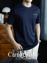 Summer Pure Cotton T Shirt Men Fashion Loose Casual Short Sleeve Breathable Cool Commute T-shirt Top Korean Streetwear Tshirt