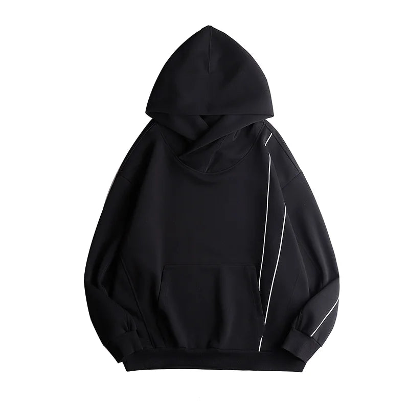 2025 Autumn Loose Hoodie Techwear Harajuku Men Functional Hoodies Hip Hop Streetwear Pullover Sweatshirts Oversized Cotton