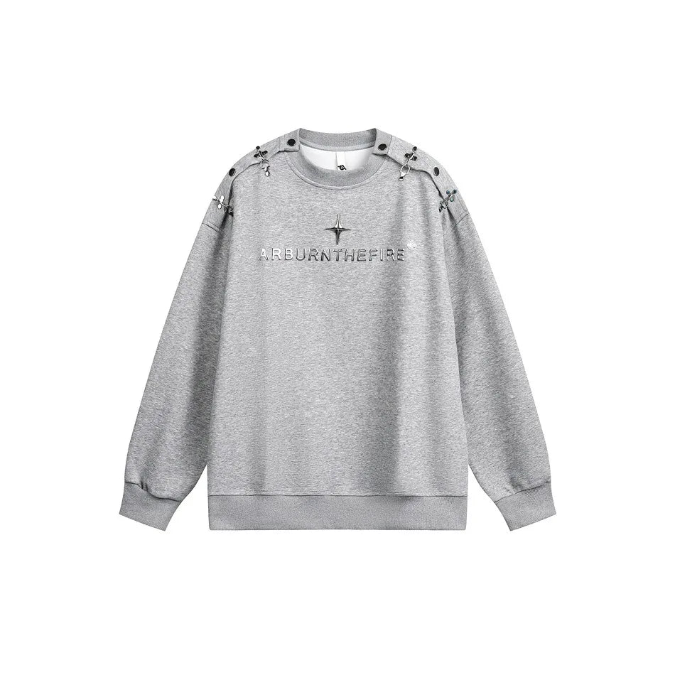 Autumn Rivet Letter Hoodies Men Streetwear Fashion Casual Loose Hip Hop Pullovers Sweatshirts Cityboy Sportwear Tops T Shirt