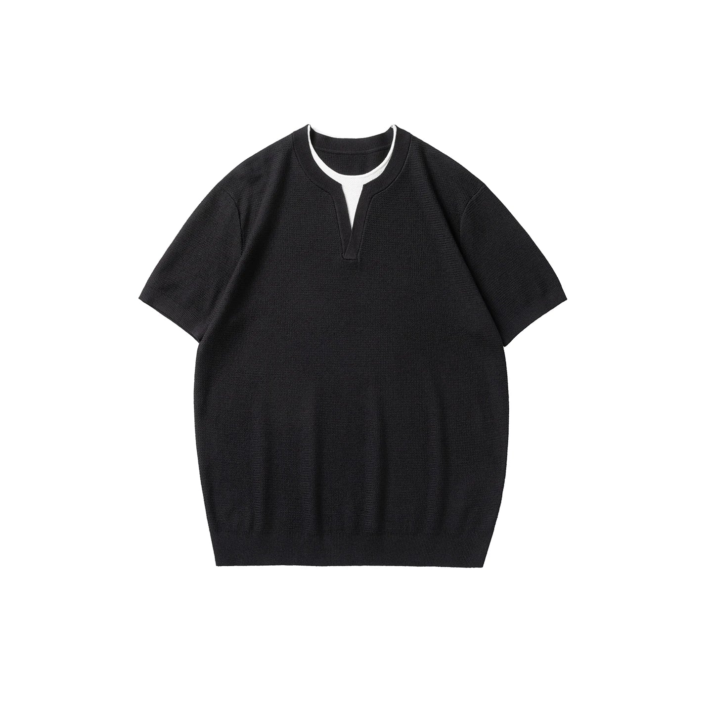 Summer Knitted Tshirt Men Business Casual Fashion Vintage Short Sleeve T Shirt Male Streetwear Sweater T-shirt T Shirts Tops