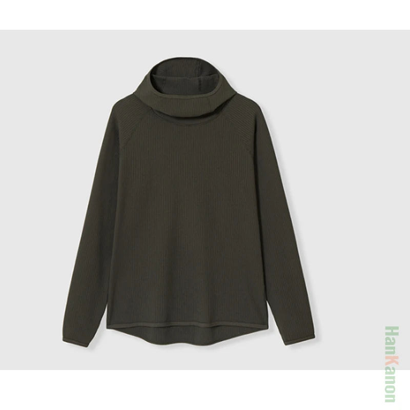 Lightweight Airy Waffle Knit Oversized Hoodie - Warm, Breathable, & Medium Stretch for Fall/Spring (Unisex)