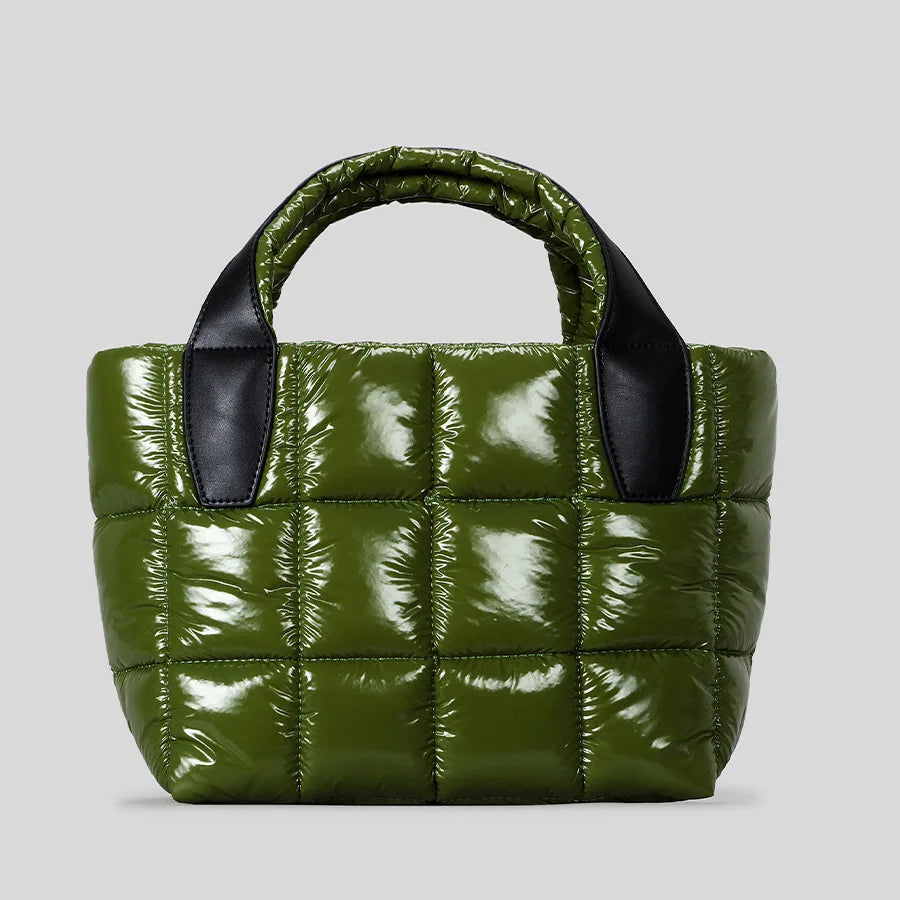 Puffer quilted tote in waterproof nylon