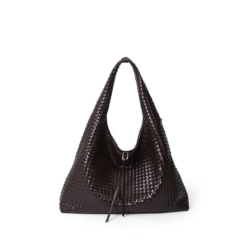 Woven Y2K oversized tote in luxury style