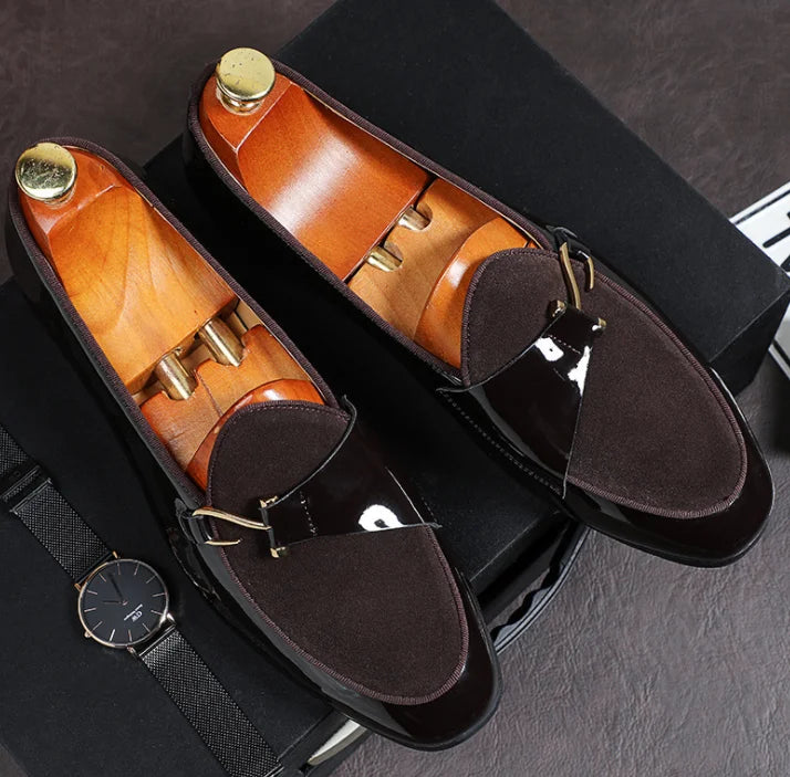 Men Loafers Shoes High Quality Faux Suede Leather Slip-on Fashion Casual Dress Shoes Personality Size 38-48