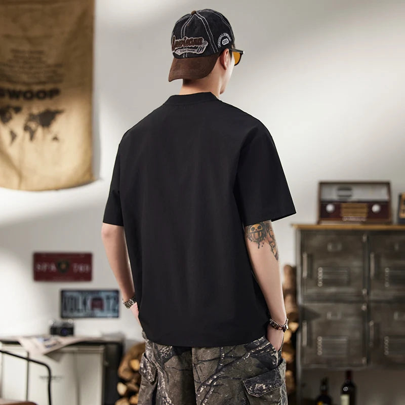 Men's Summer Streetwear 3D Pocket Loose Casual Fashion Outdoor Quick Dry Short Sleeve T-shirt Cityboy T Shirts Tops
