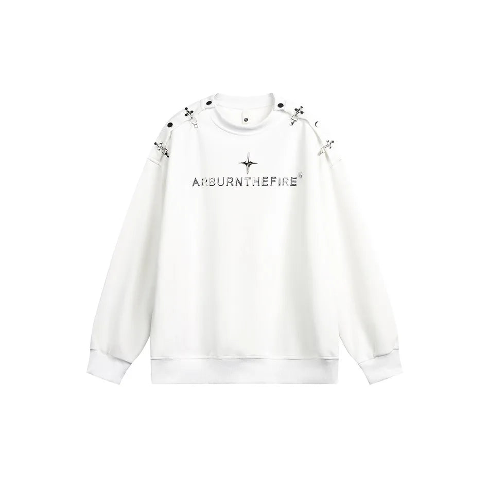Autumn Rivet Letter Hoodies Men Streetwear Fashion Casual Loose Hip Hop Pullovers Sweatshirts Cityboy Sportwear Tops T Shirt