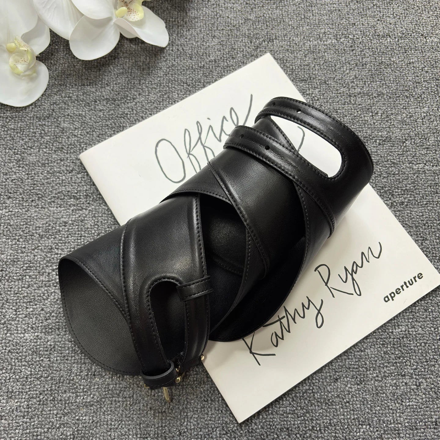 Double needle buckle super wide waist belt in soft sheepskin