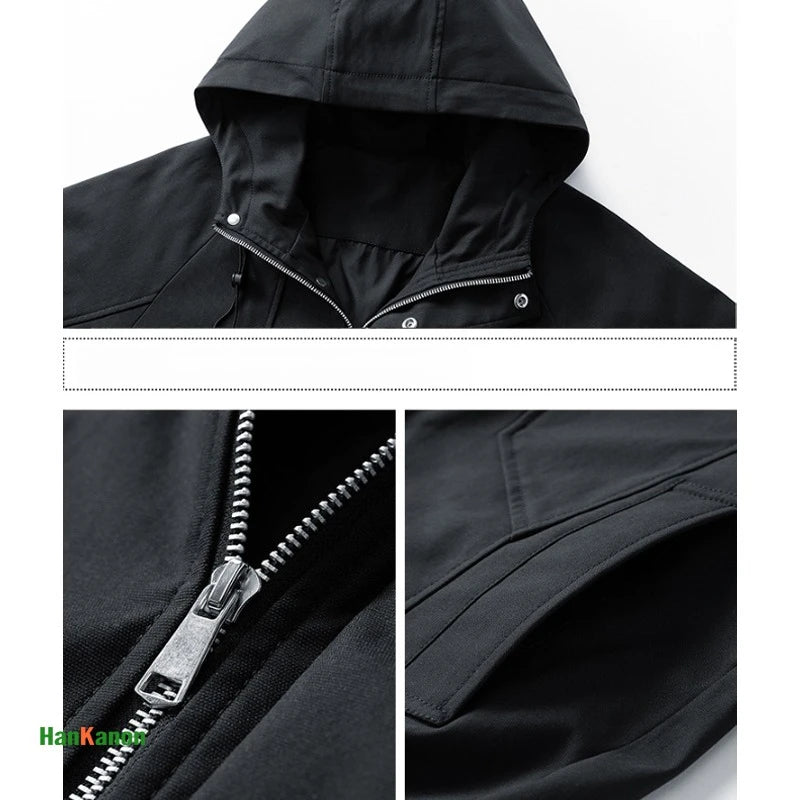 2026 New Arrival Unisex Hooded Workwear Jacket: Loose Fit & Versatile Outerwear  All Occasions Loose Jacket for Outdoor Leisure